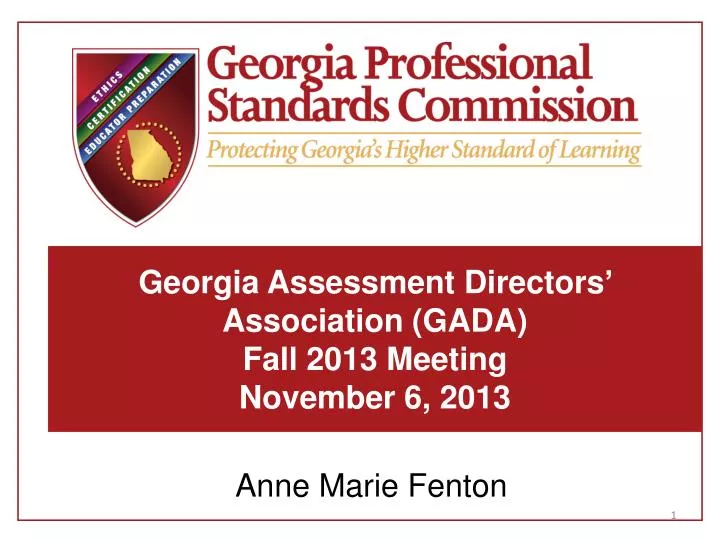georgia assessment directors association gada fall 2013 meeting november 6 2013