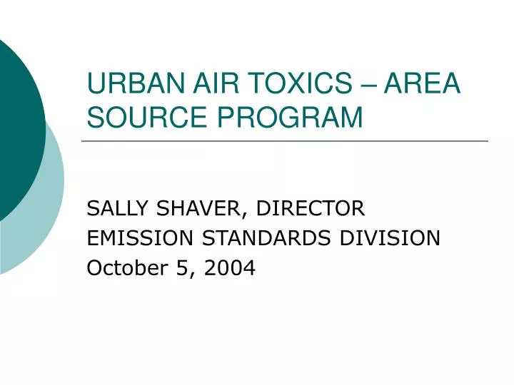 urban air toxics area source program
