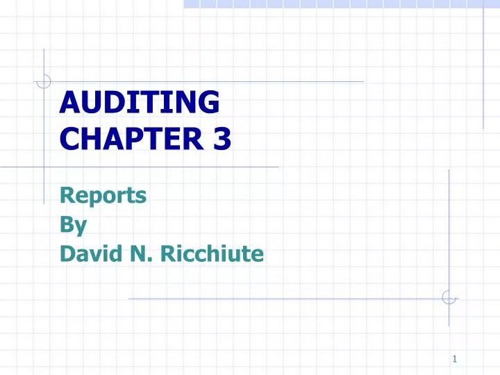 auditing chapter 3