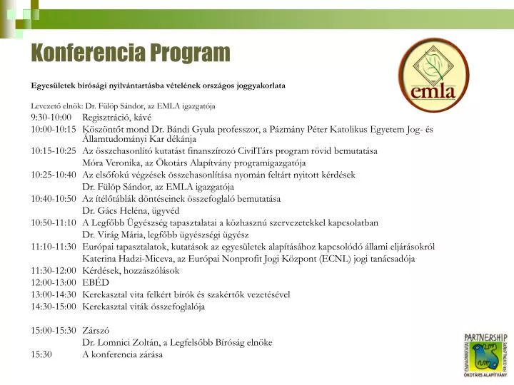 konferencia program