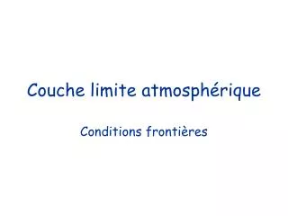 couche limite atmosph rique