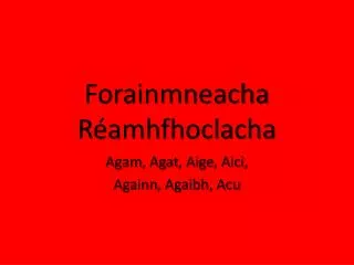 forainmneacha r amhfhoclacha