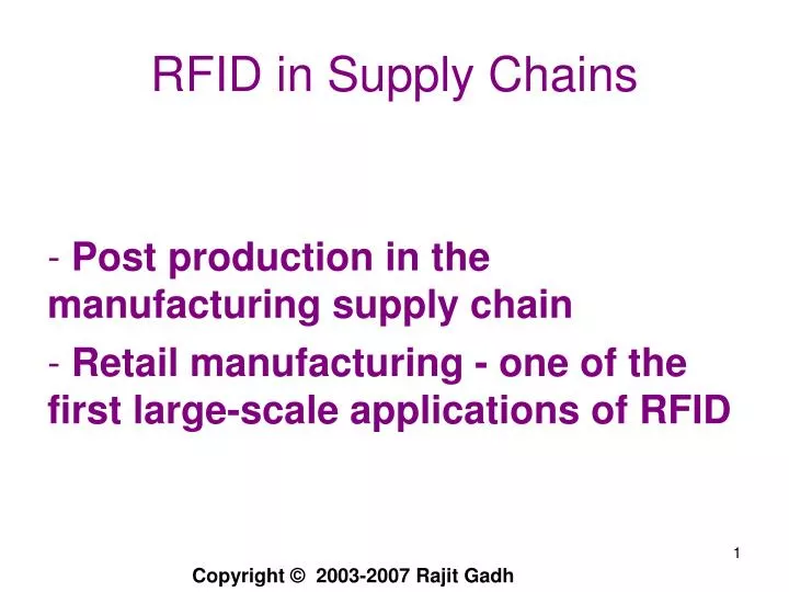 rfid in supply chains