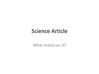 Science Article