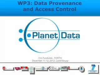 WP3: Data Provenance and Access Control