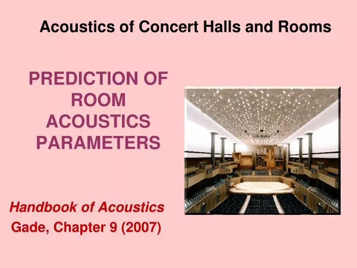 prediction of room acoustics parameters