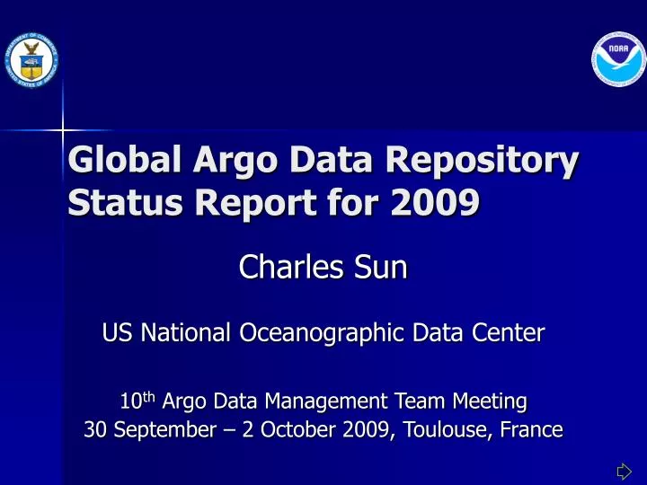 global argo data repository status report for 2009
