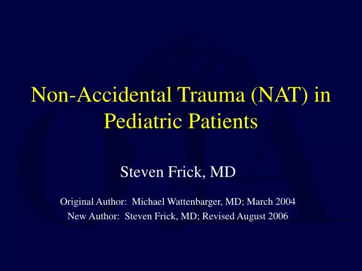 non accidental trauma nat in pediatric patients