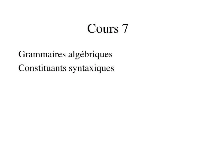 cours 7