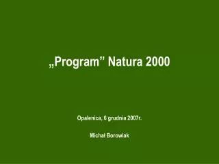 program natura 2000