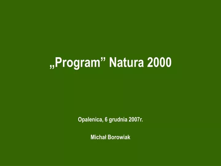 program natura 2000