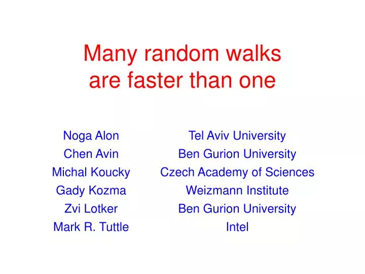 many random walks are faster than one