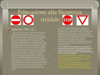 educazione alla sicurezza stradale