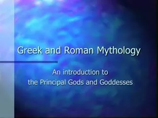 Greek and Roman Mythology