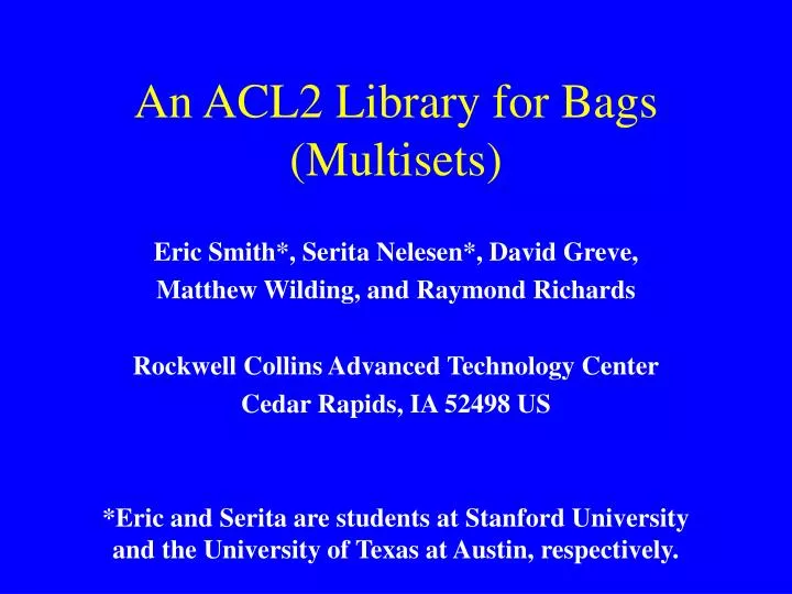 an acl2 library for bags multisets