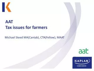 AAT Tax issues for farmers