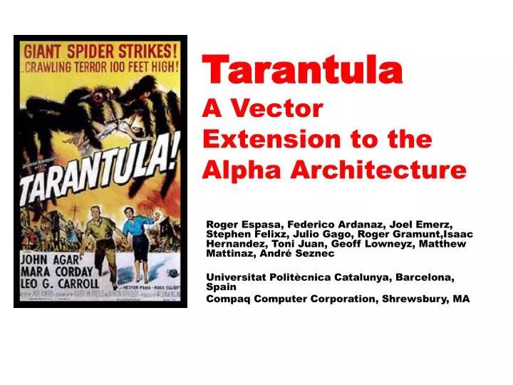 tarantula a vector extension to the alpha architecture
