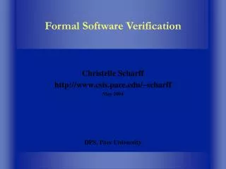 Formal Software Verification