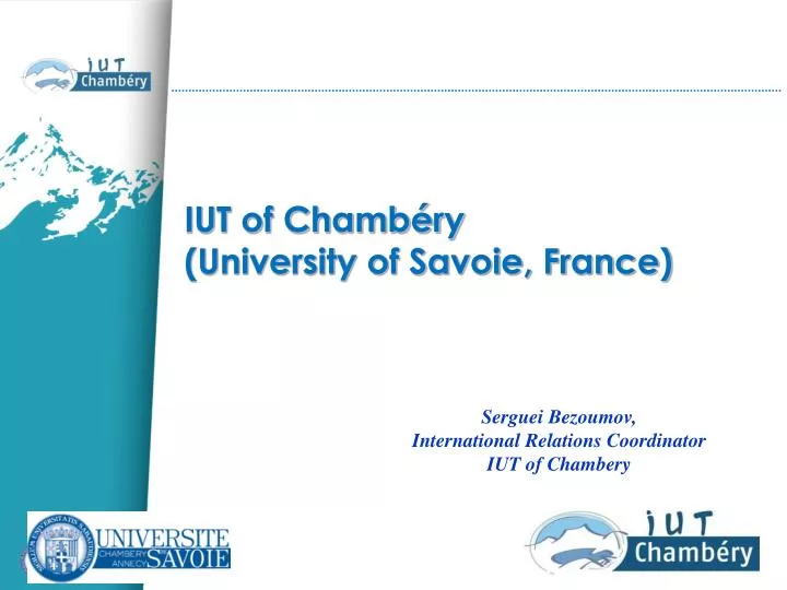 iut of chamb ry university of savoie france