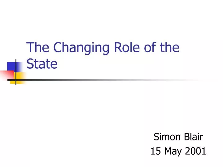 the changing role of the state
