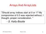 Arrays And ArrayLists - slide 1