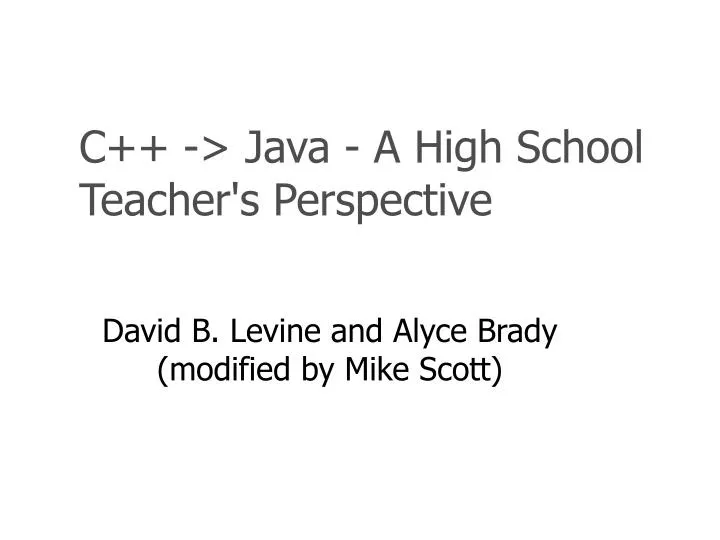 c java a high school teacher s perspective