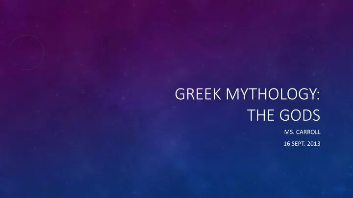 greek mythology the gods