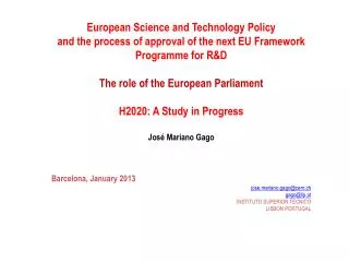 European Science and Technology Policy