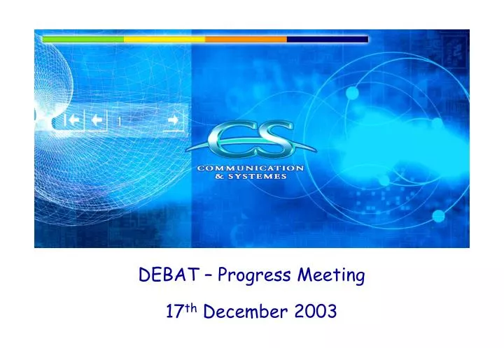 debat progress meeting 17 th december 2003