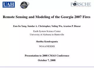 Remote Sensing and Modeling of the Georgia 2007 Fires