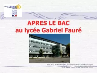 apres le bac au lyc e gabriel faur