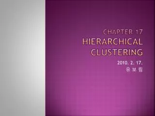 chapter 17 hierarchical clustering