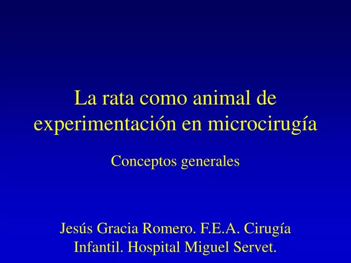 la rata como animal de experimentaci n en microcirug a