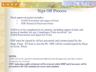 Sign Off Process