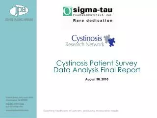 Cystinosis Patient Survey Data Analysis Final Report