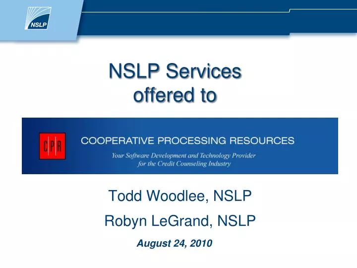 nslp services offered to