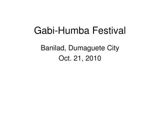 Gabi-Humba Festival