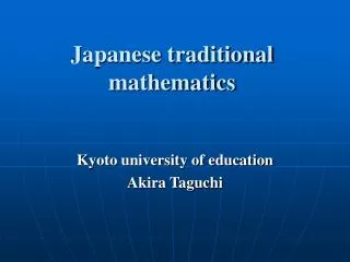 Japanese traditional mathematics