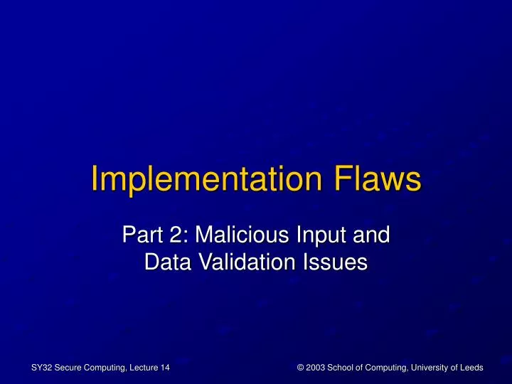 implementation flaws