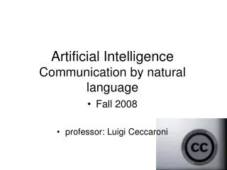 Artificial Intelligence Communication by natural language