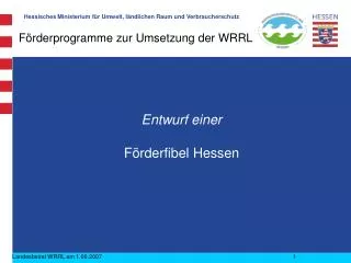 f rderprogramme zur umsetzung der wrrl