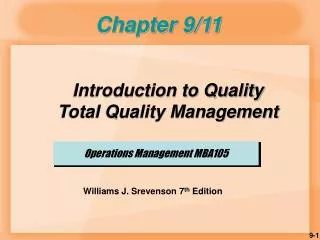 Operations Management MBA105