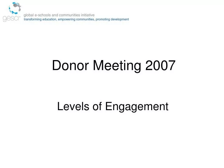 donor meeting 2007