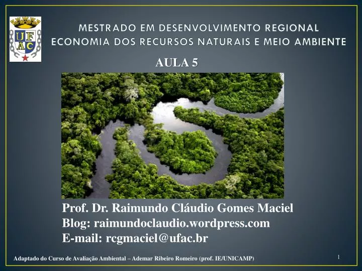 mestrado em desenvolvimento regional economia dos recursos naturais e meio ambiente