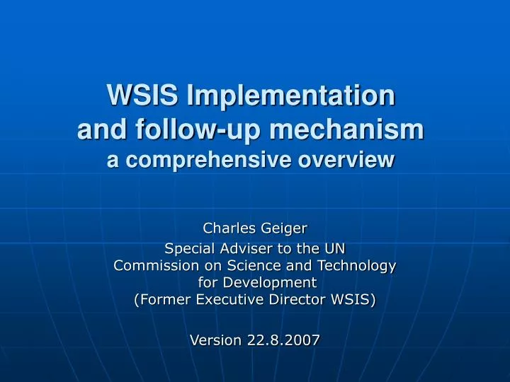 wsis implementation and follow up mechanism a comprehensive overview