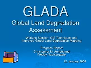 GLADA Global Land Degradation Assessment