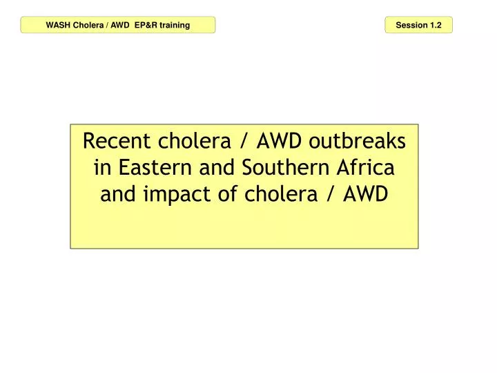 recent cholera awd outbreaks in eastern and southern africa and impact of cholera awd