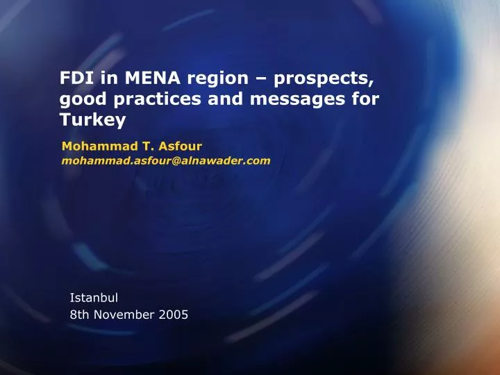 fdi in mena region prospects good practices and messages for turkey