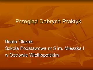 przegl d dobrych praktyk