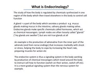 What is Endocrinology?